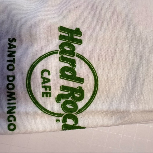 Hard Rock Cafe Santo Domingo White Tee with Guitar Graphic - Picture 7 of 8